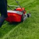 man cutting grass with lawn mover back yard 80x80